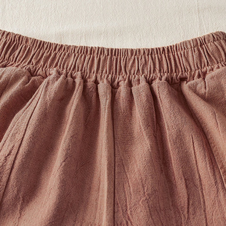 Pantalon Buddha Stones décontracté ample à jambe droite de 7 à 8 pouces pour femme avec poches en coton - image 3