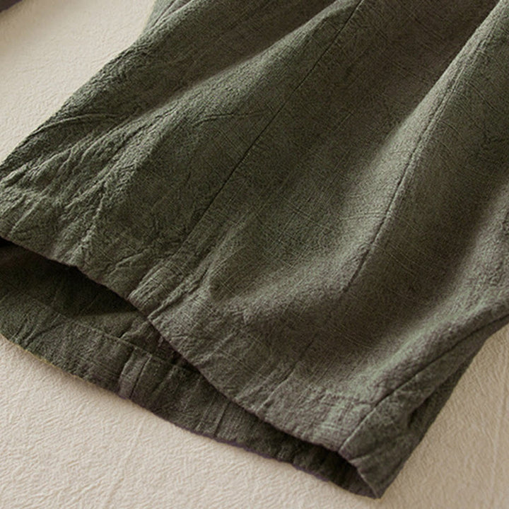 Pantalon Buddha Stones décontracté ample à jambe droite de 7 à 8 pouces pour femme avec poches en coton - image 12