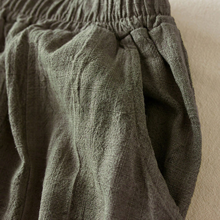 Pantalon Buddha Stones décontracté ample à jambe droite de 7 à 8 pouces pour femme avec poches en coton - image 15