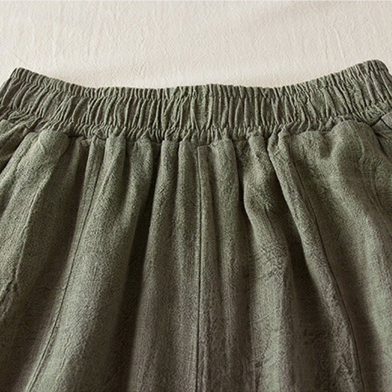 Pantalon Buddha Stones décontracté ample à jambe droite de 7 à 8 pouces pour femme avec poches en coton - image 14