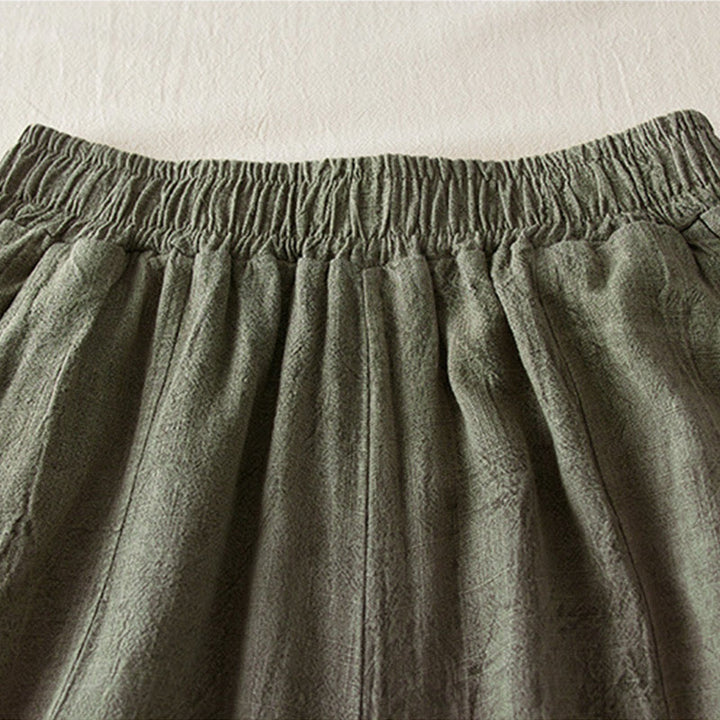 Pantalon Buddha Stones décontracté ample à jambe droite de 7 à 8 pouces pour femme avec poches en coton - image 14
