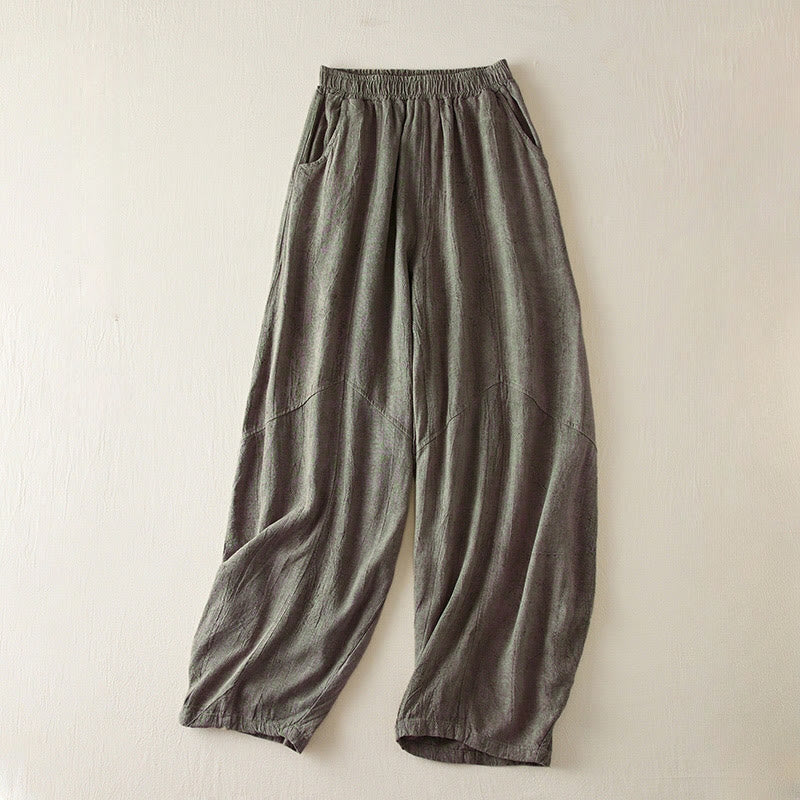 Pantalon Buddha Stones décontracté ample à jambe droite de 7 à 8 pouces pour femme avec poches en coton - Gris ardoise - US8-10，UK/AU12-14，EU40-42 (2XL) - image 7