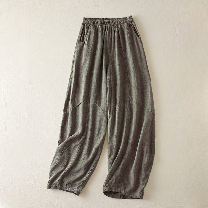Pantalon Buddha Stones décontracté ample à jambe droite de 7 à 8 pouces pour femme avec poches en coton - Gris ardoise - US8-10，UK/AU12-14，EU40-42 (2XL) - image 7