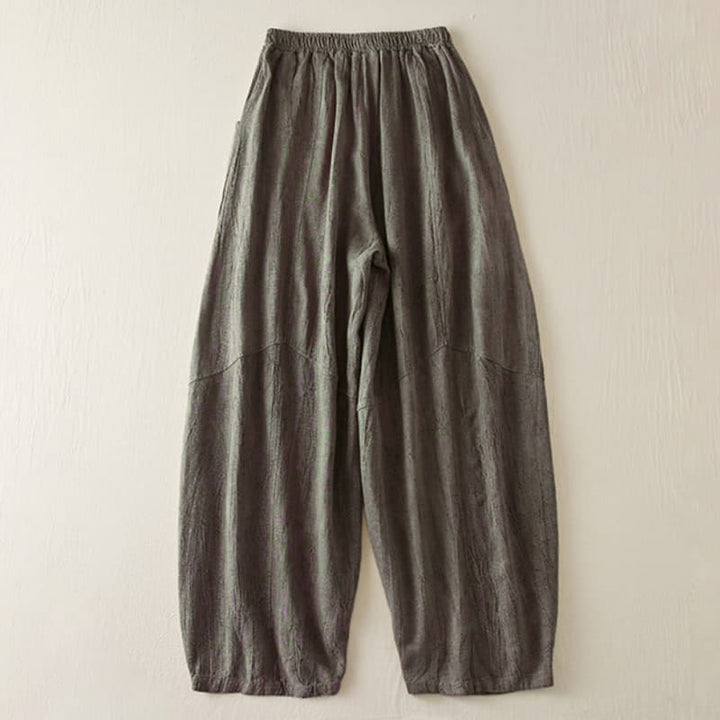 Pantalon Buddha Stones décontracté ample à jambe droite de 7 à 8 pouces pour femme avec poches en coton - image 8