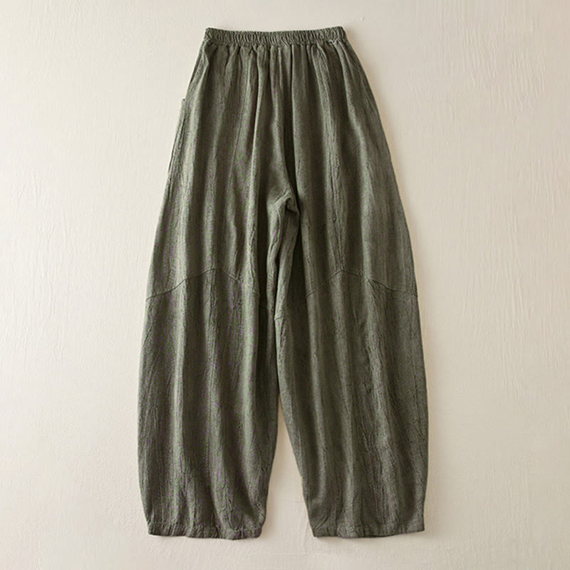Pantalon Buddha Stones décontracté ample à jambe droite de 7 à 8 pouces pour femme avec poches en coton - image 10