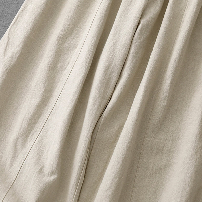 Pantalon sarouel décontracté en coton et lin pour femme avec poches, longueur 7-8, Buddha Stones - image 5