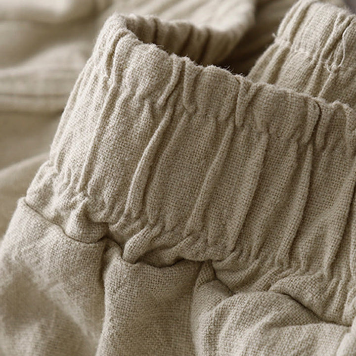 Pantalon sarouel décontracté en coton et lin pour femme avec poches, longueur 7-8, Buddha Stones - image 6