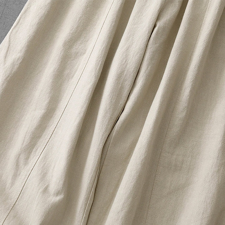 Pantalon sarouel décontracté en coton et lin pour femme avec poches, longueur 7-8, Buddha Stones
