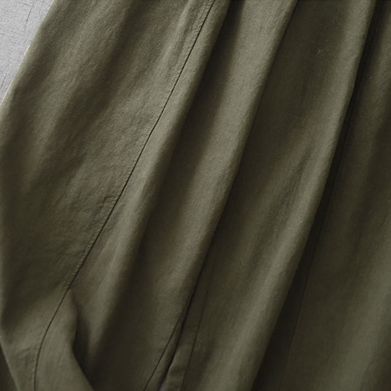 Pantalon sarouel décontracté en coton et lin pour femme avec poches, longueur 7-8, Buddha Stones - image 30