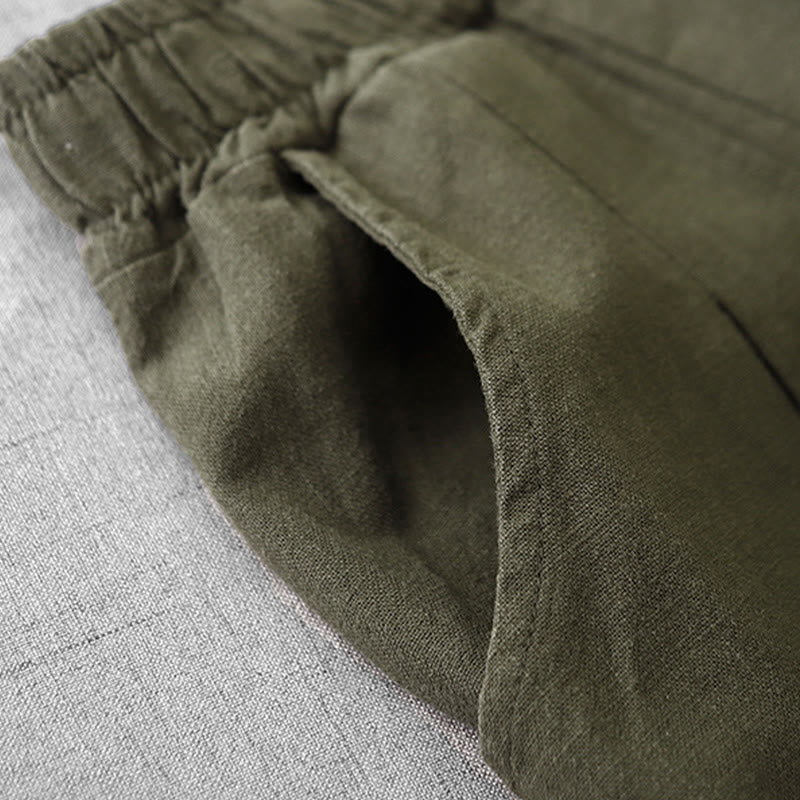 Pantalon sarouel décontracté en coton et lin pour femme avec poches, longueur 7-8, Buddha Stones - image 31