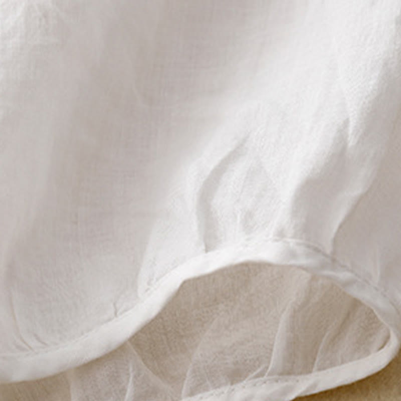 Chemise à manches courtes et col en V pour femme, style décontracté uni, Buddha Stones - image 15