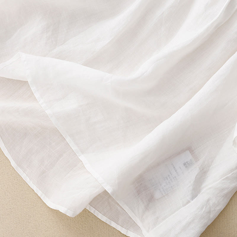 Chemise à manches courtes et col en V pour femme, style décontracté uni, Buddha Stones - image 16