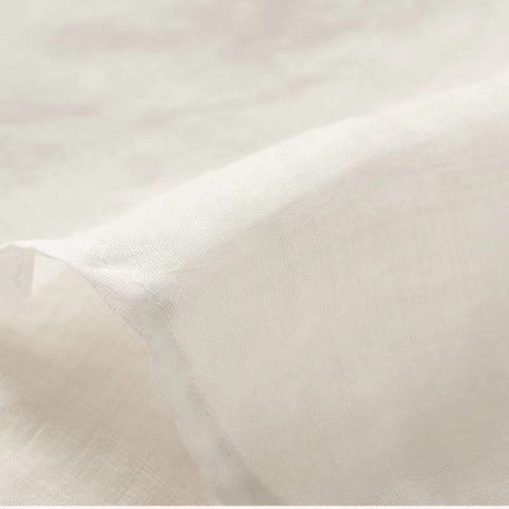 Chemise décontractée en coton à manches mi-longues et col en V pour femme avec broderie florale et Buddha Stones