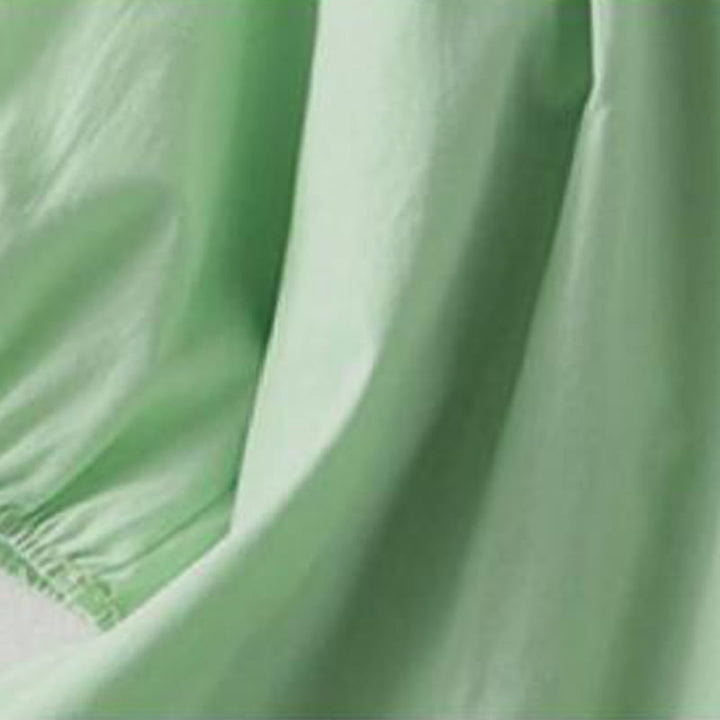 Chemise décontractée en coton et lin à manches mi-longues et col à volants pour femme avec boutons grenouille et Buddha Stones