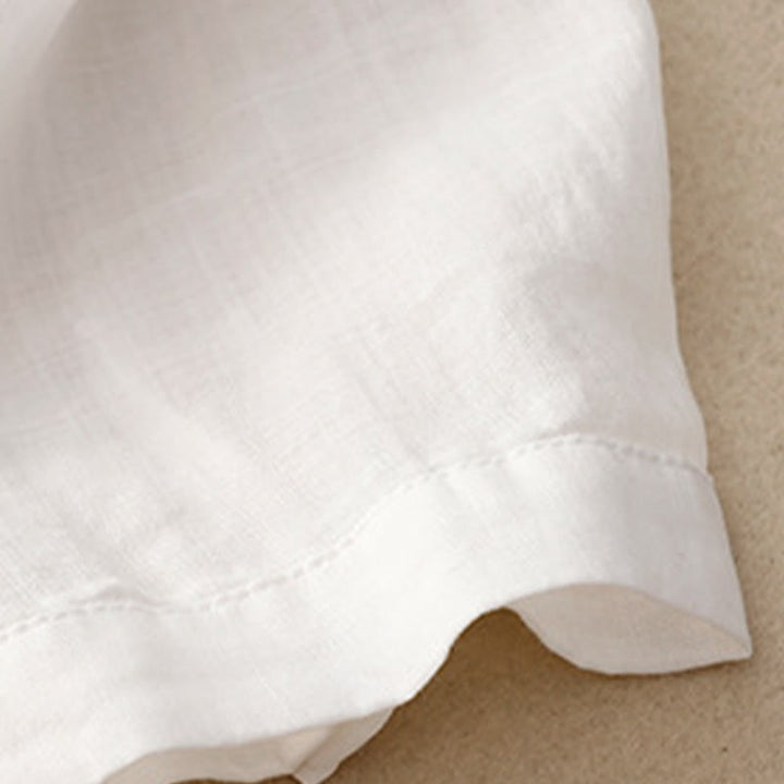 Chemise décontractée en coton et viscose à manches trois-quarts et col en V pour femme avec Buddha Stones