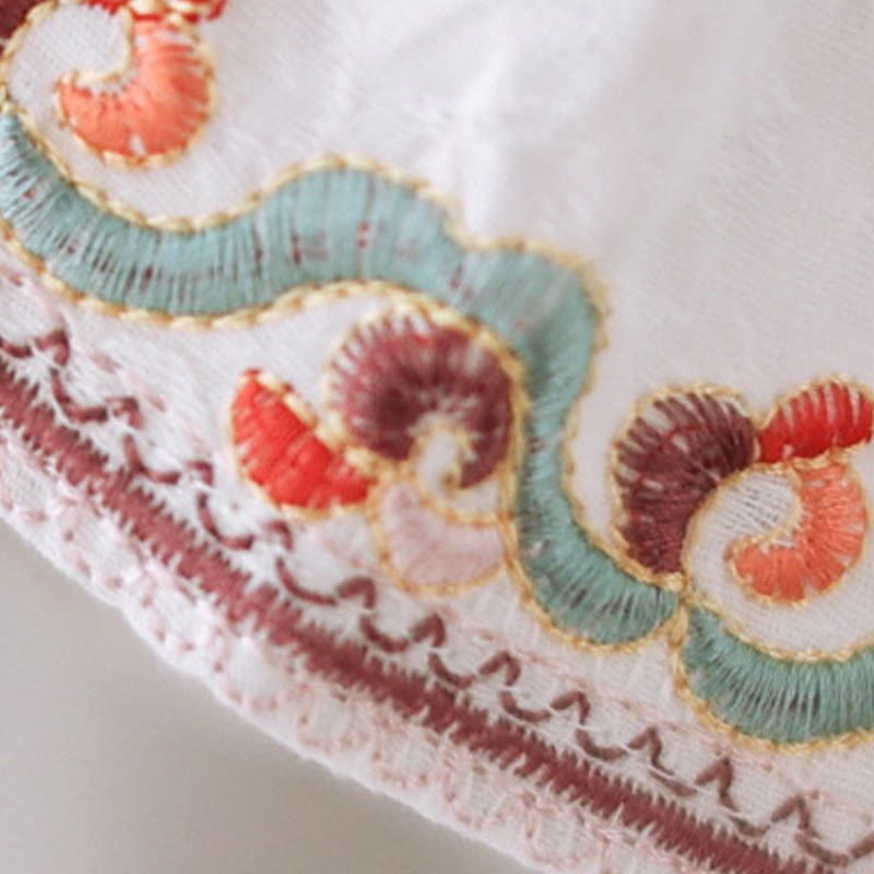 Chemise décontractée en coton et lin à manches trois-quarts et col ras du cou pour femme avec boutons grenouille et jacquard Buddha Stones - image 7