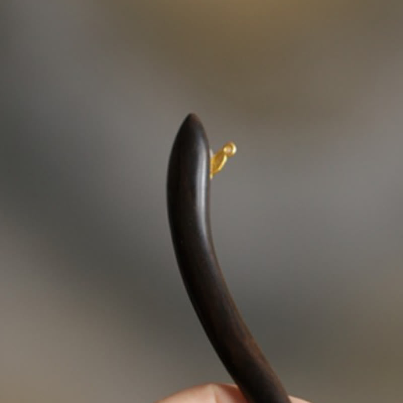 Épingle à cheveux de protection en bois de santal avec nuage de bon augure et Buddha Stones