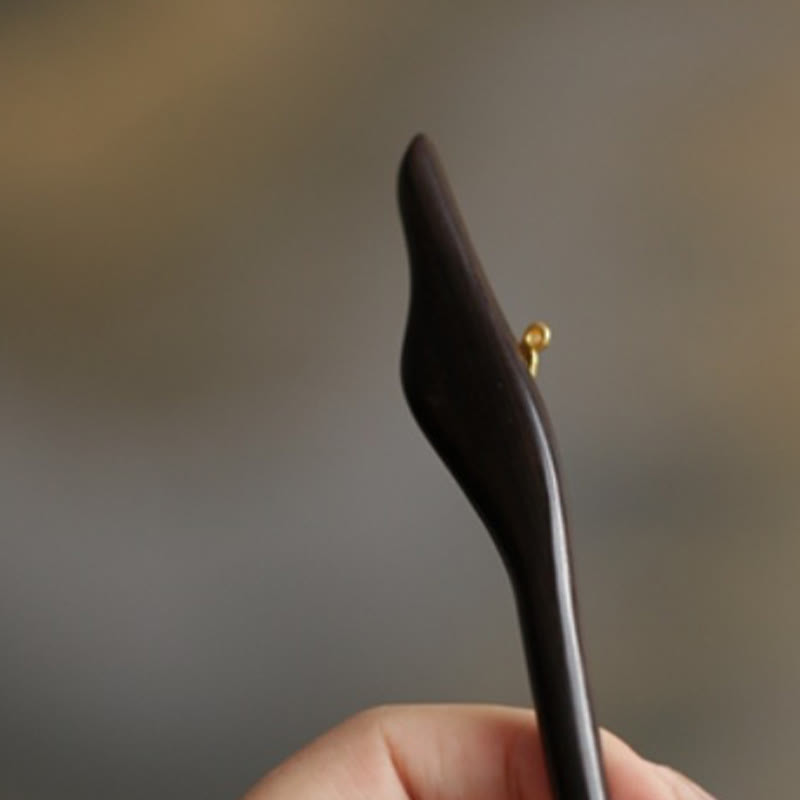 Épingle à cheveux de protection en bois de santal avec nuage de bon augure et Buddha Stones