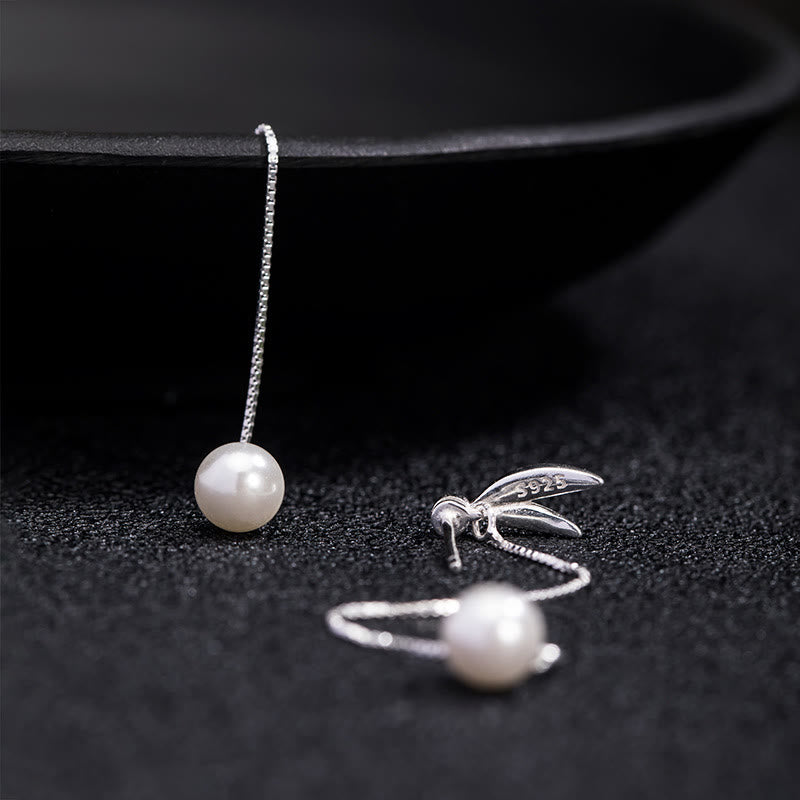 Buddha Stones d'oreilles pendantes en argent sterling 925 avec perles de zircon et feuilles de bambou - image 3