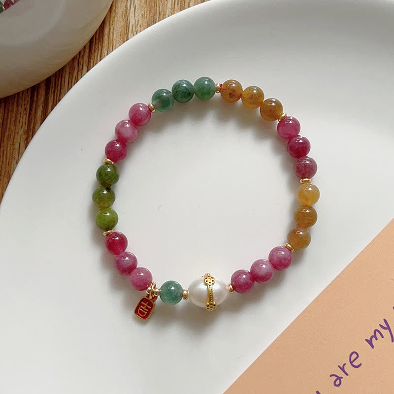 Bracelet porte-bonheur en tourmaline colorée avec Buddha Stones et chat positif - image 11