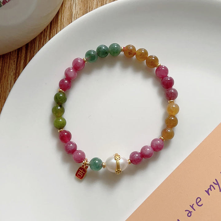 Bracelet porte-bonheur en tourmaline colorée avec Buddha Stones et chat positif - image 11