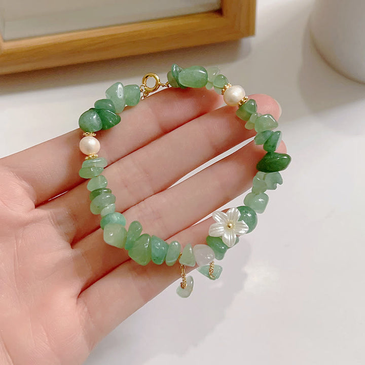 Bracelet de guérison en cristal de fleur de cristal Super Seven en quartz fraise vert et quartz fraise naturel Buddha Stones