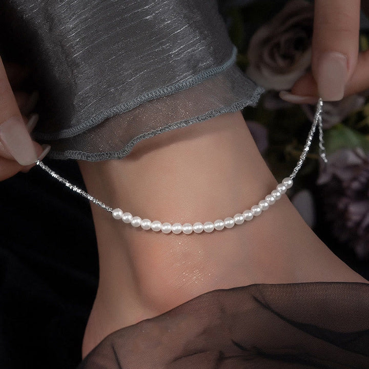 Bracelet de cheville de protection en argent sterling 925 avec Buddha Stones