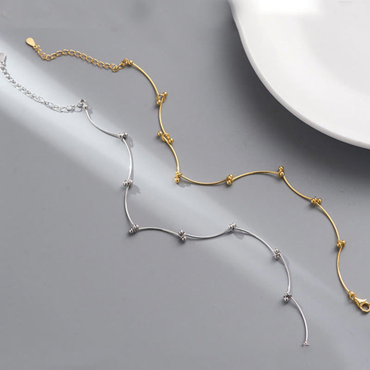 Bracelet de cheville de protection en argent sterling 925 avec Buddha Stones en forme de vague simple - image 9