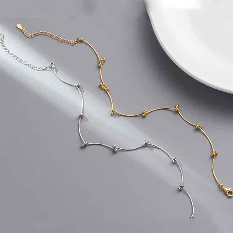 Bracelet de cheville de protection en argent sterling 925 avec Buddha Stones en forme de vague simple - image 9