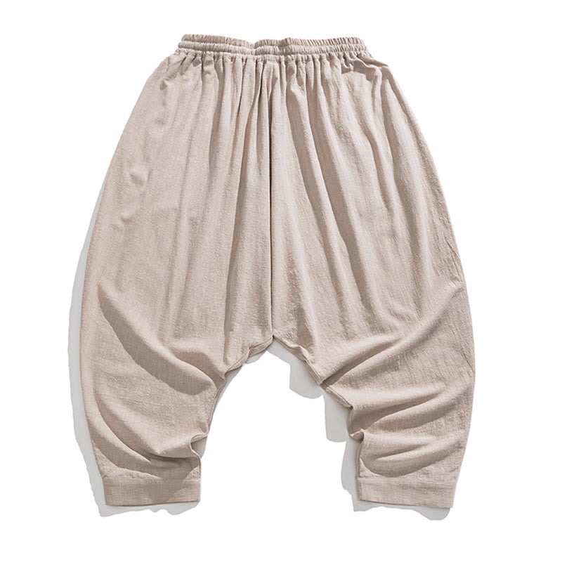 Pantalon sarouel pour homme avec cordon de serrage et poches, couleur unie, motif Buddha Stones Spring - image 33