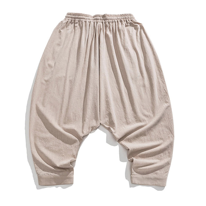 Pantalon sarouel pour homme avec cordon de serrage et poches, couleur unie, motif Buddha Stones Spring - image 33