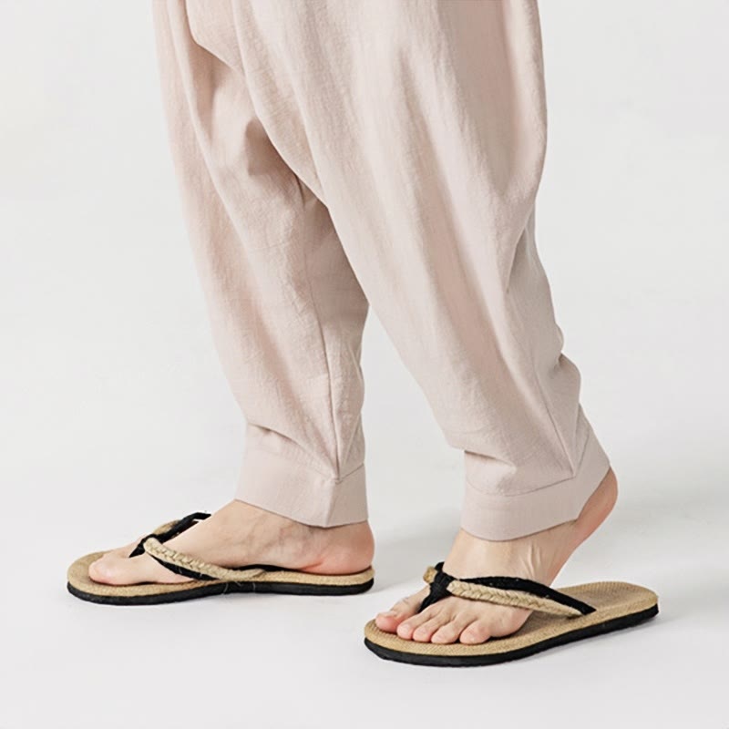 Pantalon sarouel pour homme avec cordon de serrage et poches, couleur unie, motif Buddha Stones Spring - image 31