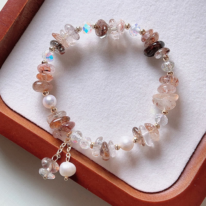 Bracelet positif en petites pièces irrégulières en cristal naturel Super Seven de Buddha Stones