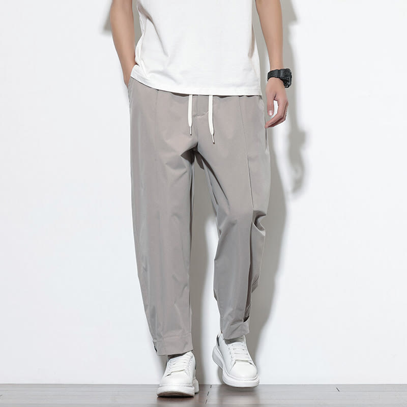 Pantalon sarouel décontracté uni avec cordon de serrage et poches pour homme Motif Buddha Stones