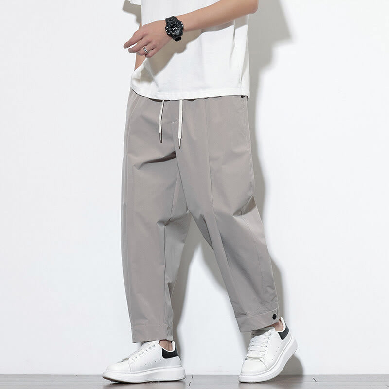 Pantalon sarouel décontracté uni avec cordon de serrage et poches pour homme Motif Buddha Stones