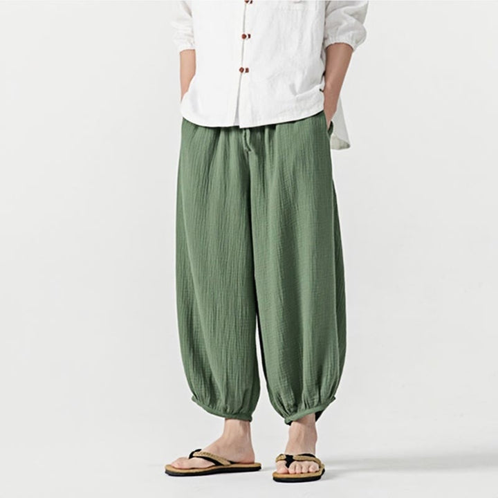 Pantalon pour homme en coton doux et uni avec cordon de serrage et poches Motif Buddha Stones - image 34
