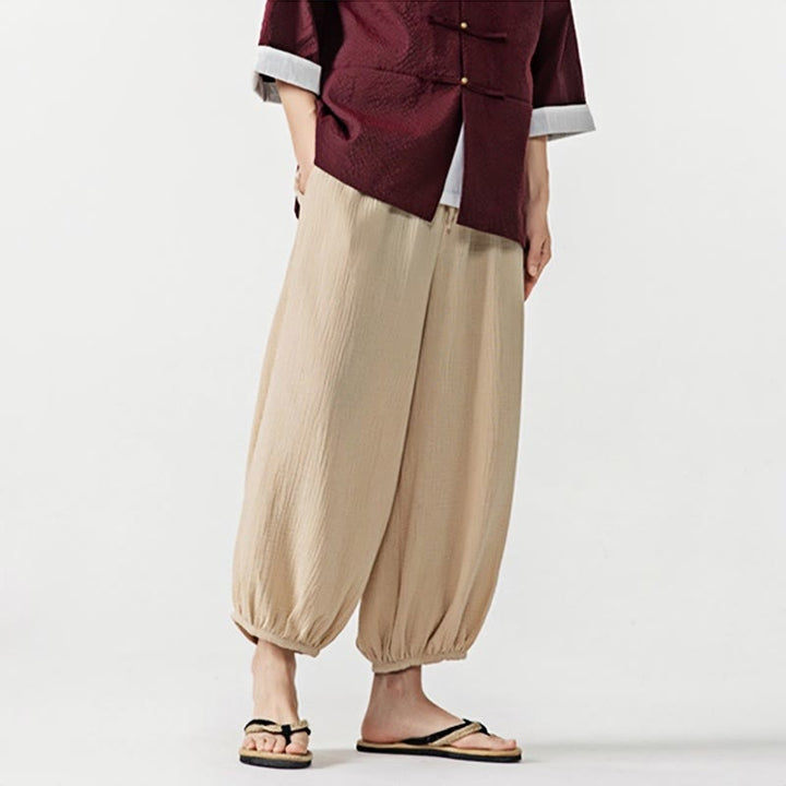 Pantalon pour homme en coton doux et uni avec cordon de serrage et poches Motif Buddha Stones - image 6