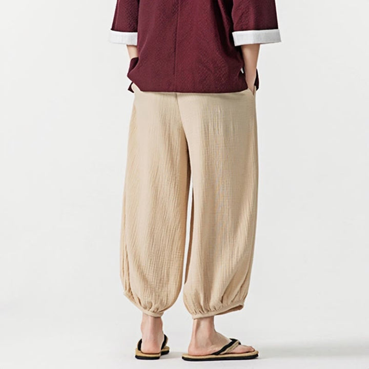 Pantalon pour homme en coton doux et uni avec cordon de serrage et poches Motif Buddha Stones - image 2