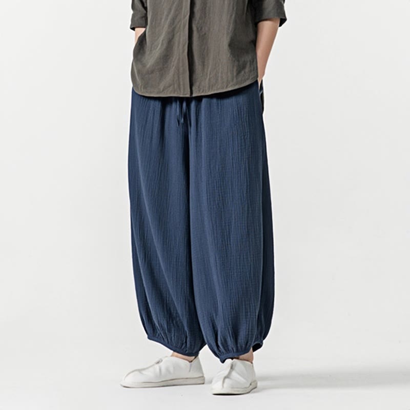 Pantalon pour homme en coton doux et uni avec cordon de serrage et poches Motif Buddha Stones - image 26