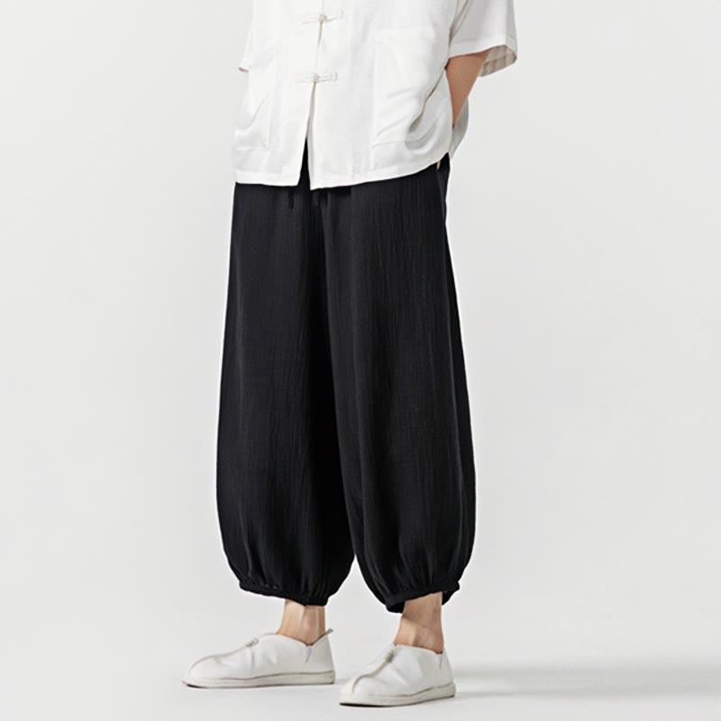 Pantalon pour homme en coton doux et uni avec cordon de serrage et poches Motif Buddha Stones - image 19