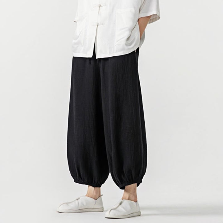 Pantalon pour homme en coton doux et uni avec cordon de serrage et poches Motif Buddha Stones - image 19