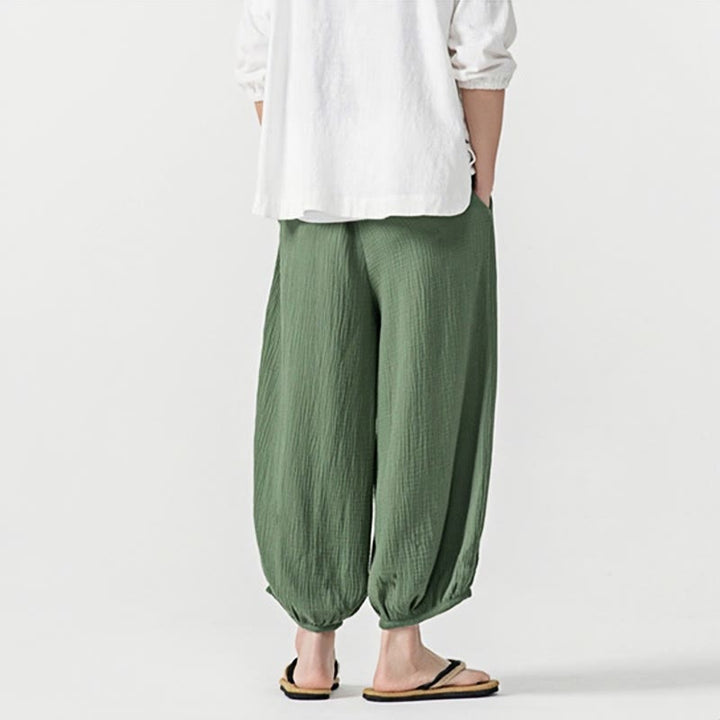 Pantalon pour homme en coton doux et uni avec cordon de serrage et poches Motif Buddha Stones - image 33