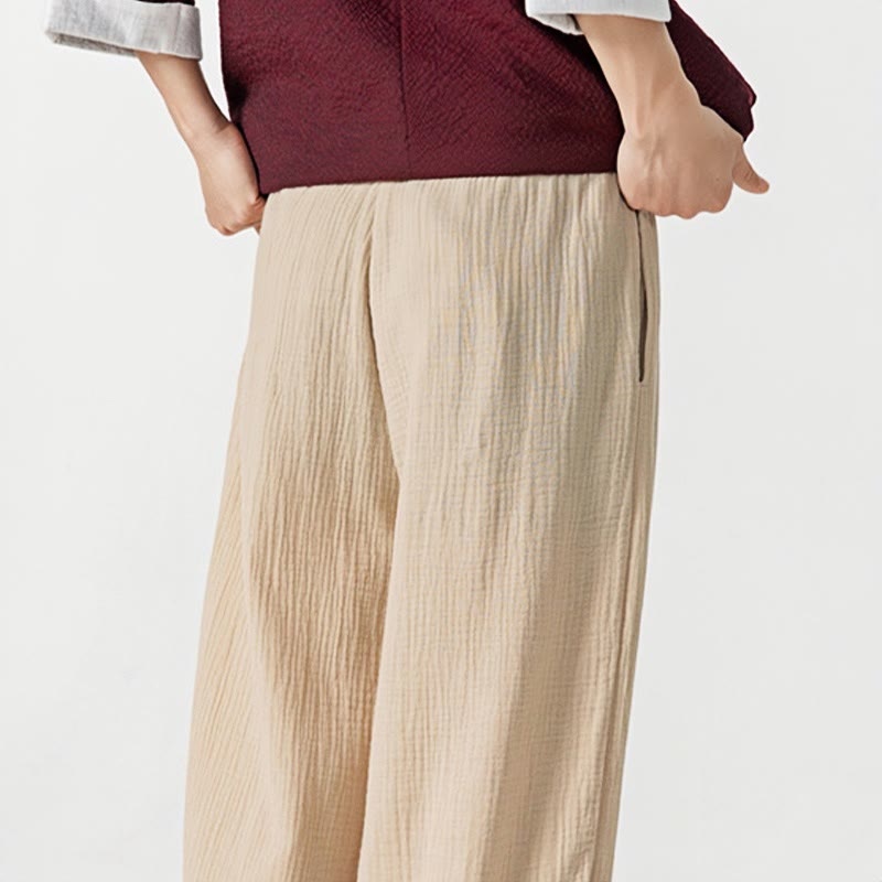 Pantalon pour homme en coton doux et uni avec cordon de serrage et poches Motif Buddha Stones - image 10