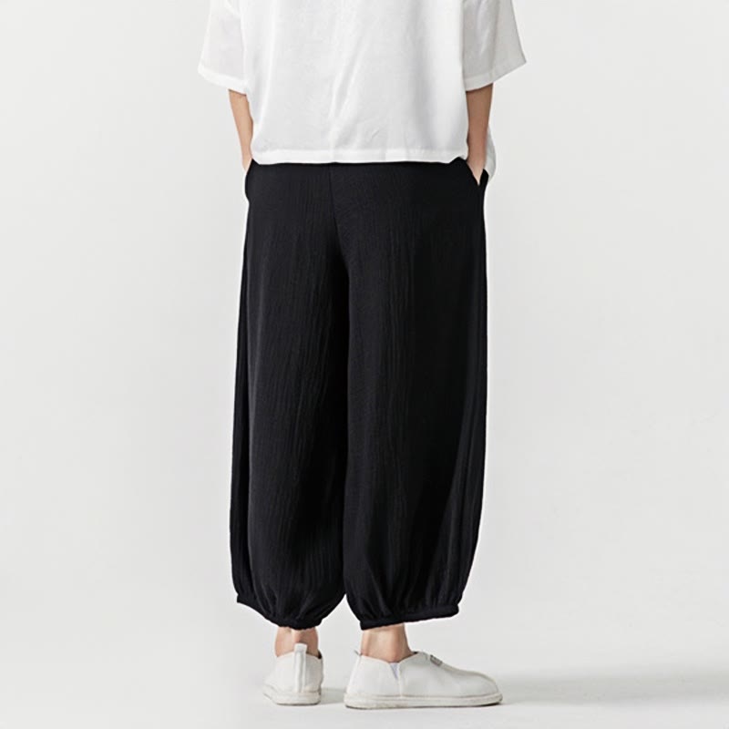 Pantalon pour homme en coton doux et uni avec cordon de serrage et poches Motif Buddha Stones - image 15