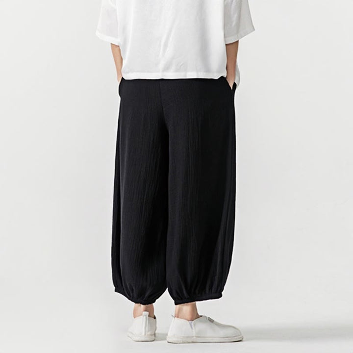 Pantalon pour homme en coton doux et uni avec cordon de serrage et poches Motif Buddha Stones - image 15