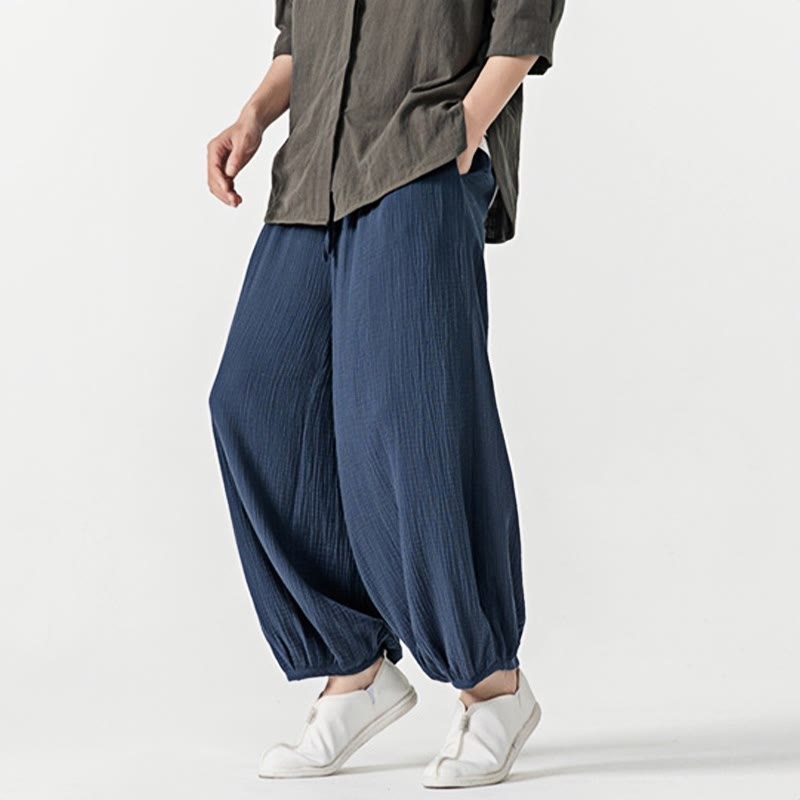 Pantalon pour homme en coton doux et uni avec cordon de serrage et poches Motif Buddha Stones - image 24