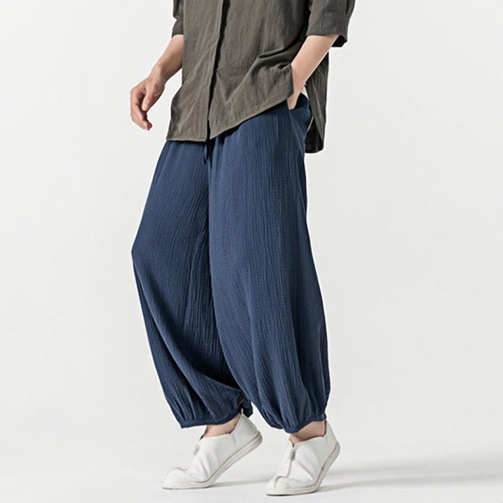 Pantalon pour homme en coton doux et uni avec cordon de serrage et poches Motif Buddha Stones - image 24