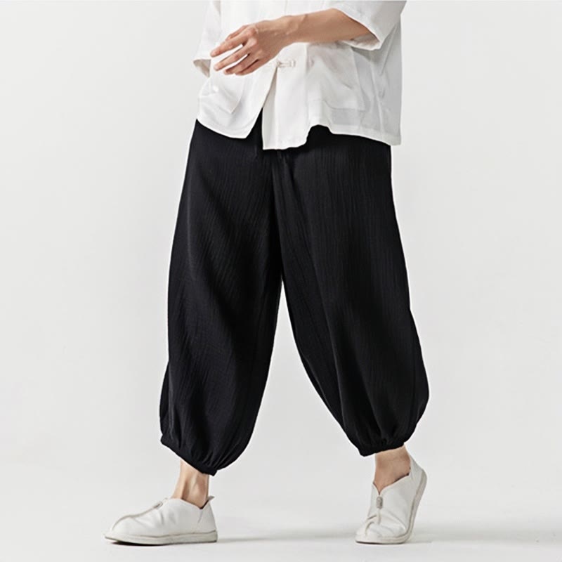 Pantalon pour homme en coton doux et uni avec cordon de serrage et poches Motif Buddha Stones - image 17