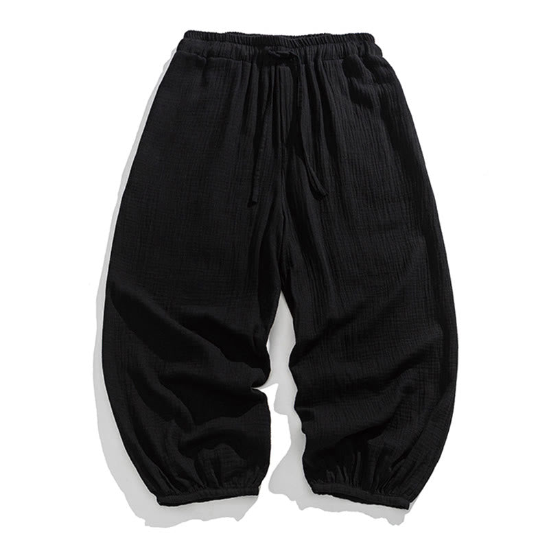 Pantalon pour homme en coton doux et uni avec cordon de serrage et poches Motif Buddha Stones - Noir - US/UK/AU46，EU56 (5XL) - image 13
