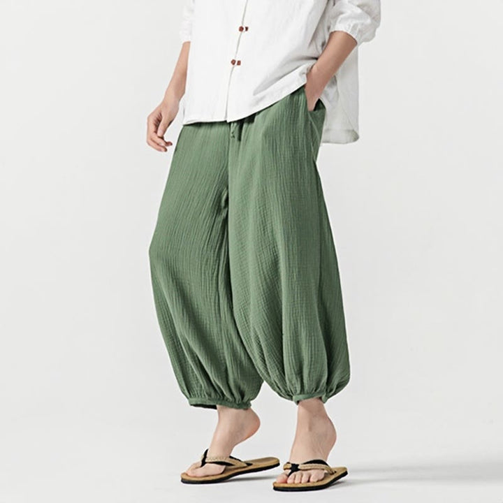Pantalon pour homme en coton doux et uni avec cordon de serrage et poches Motif Buddha Stones - image 32